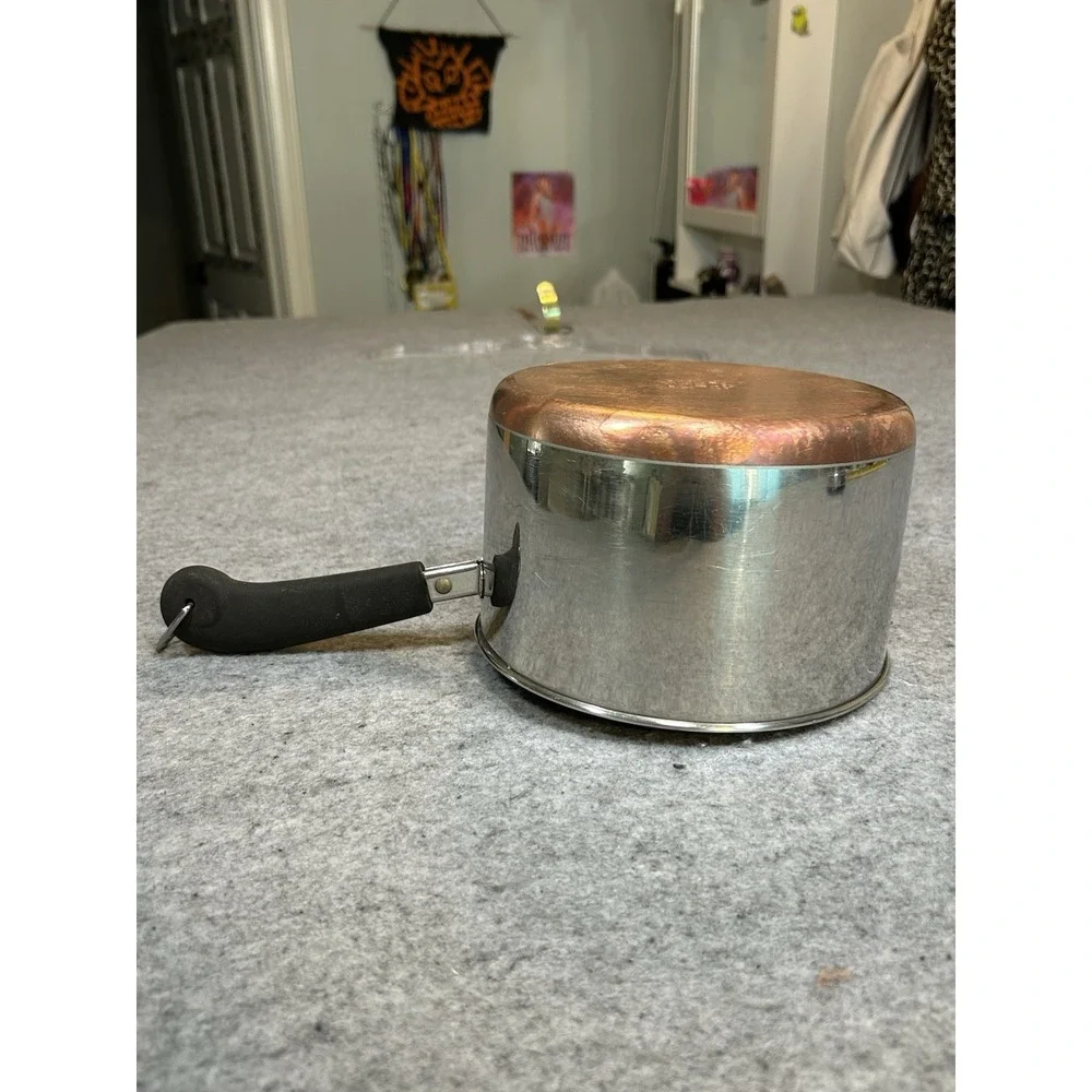 Revere Ware 1801 3 Qt Sauce Pan Copper Clad Bottom  Clinton, Il No Lid
